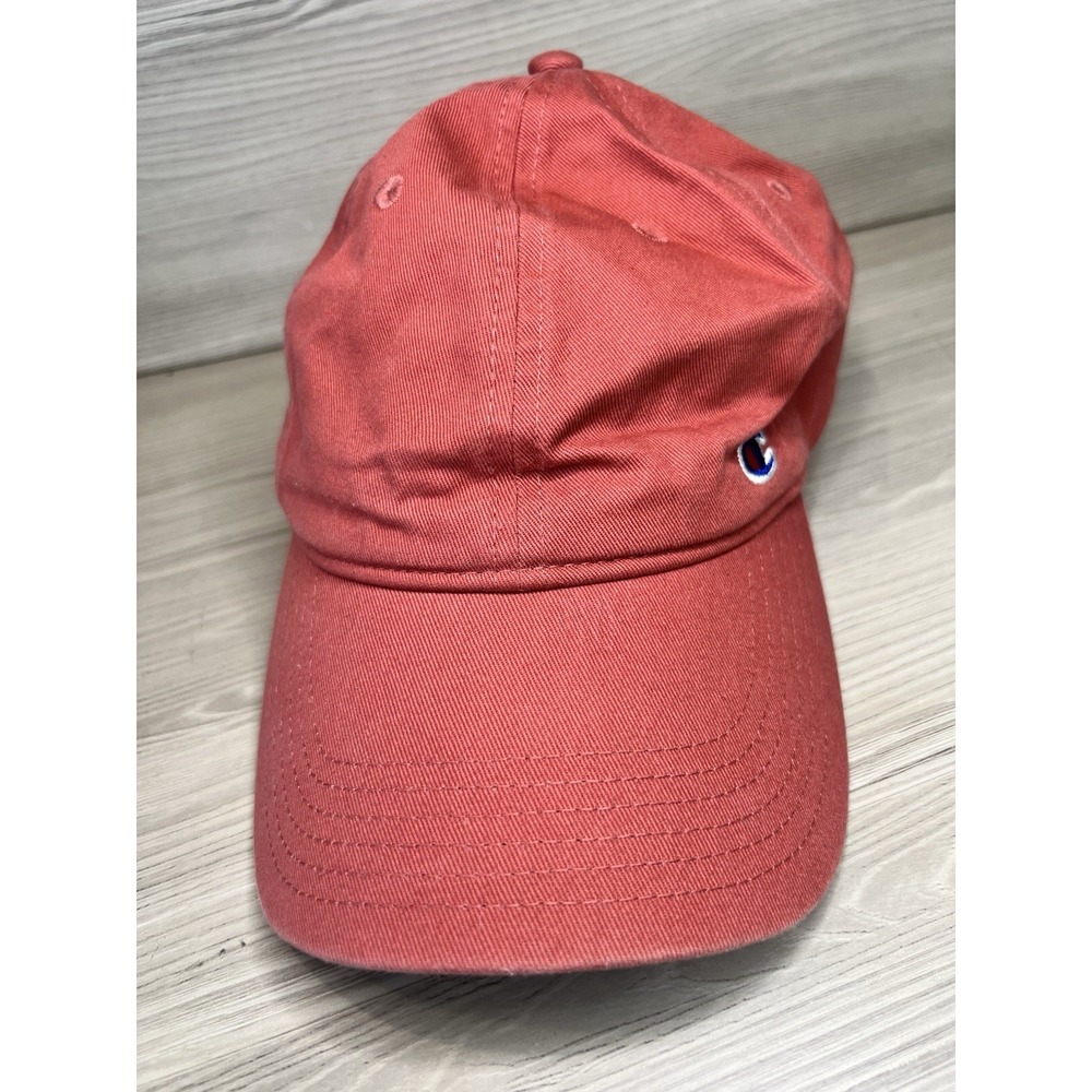 Champion Men's Dad Hat Adjustable Baseball Cap Salmon Pink / Faded Red Cotton
